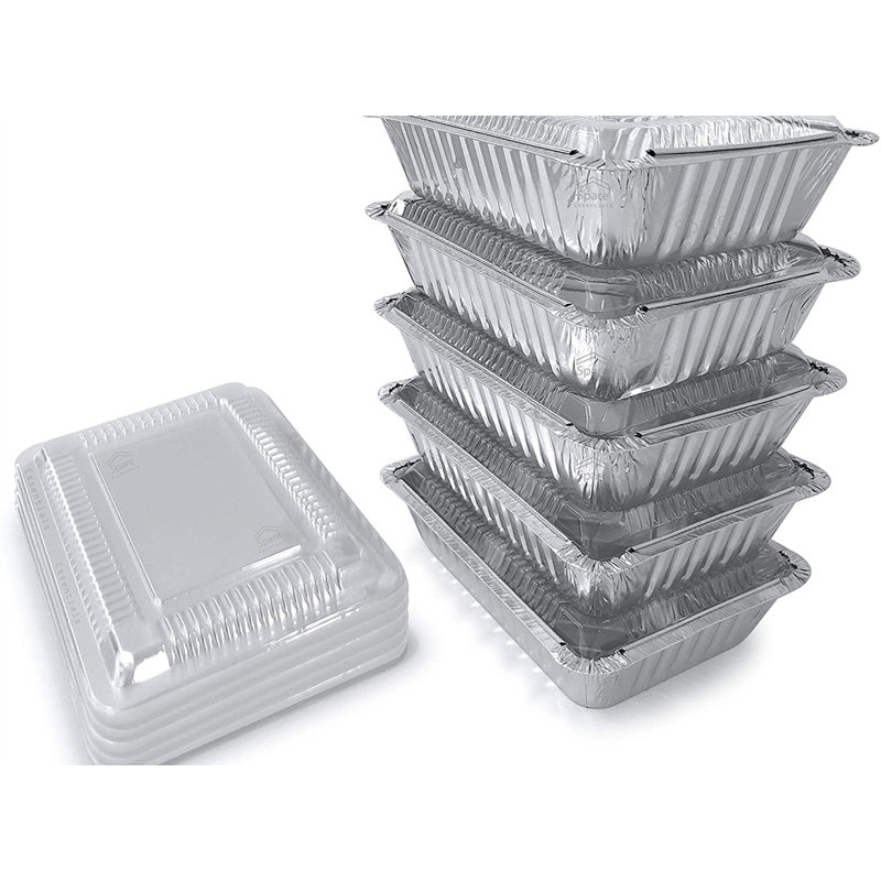 FAW 55 Pack 2.25 LB Aluminum Pan With Lids / Disposable Aluminum Foil